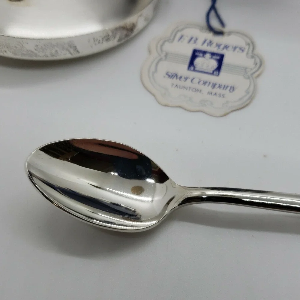 F.B Rogers Silver Co. Drum‎ Jelly Jar -  great for Christmas party serving w/tag